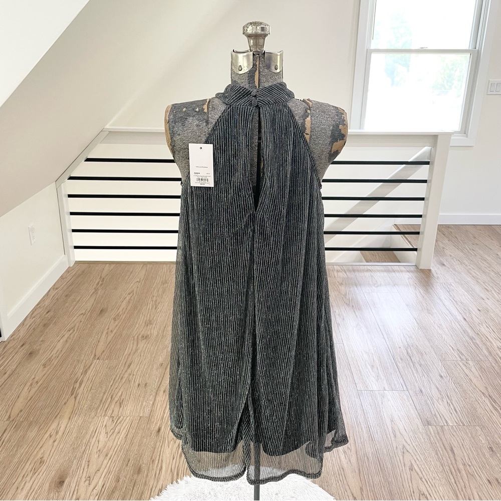 ⚫️
NWT S black and silver sparkly, mock neck, mini dress - Picture 6 of 9